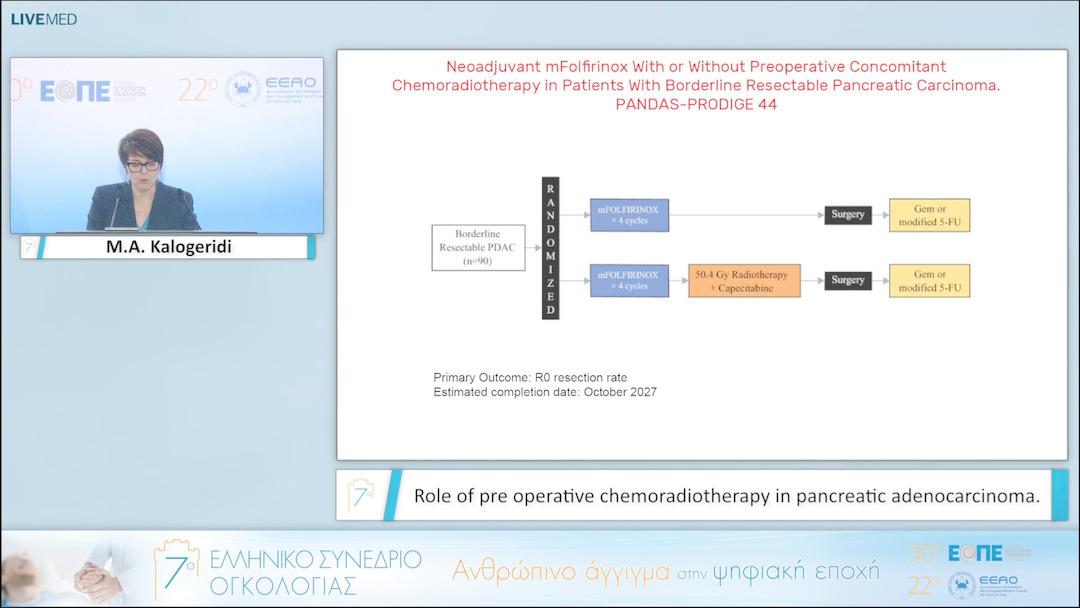 100 M.A. Kalogeridi - Role of pre operative chemoradiotherapy in pancreatic adenocarcinoma. 