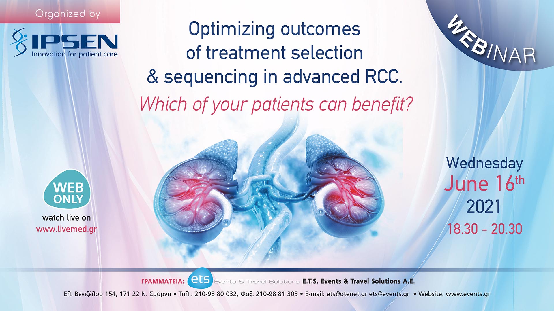 Webinar: Optimizing outcomes of treatment selection & sequencing in advanced RCC. Which of your patients can benefit?