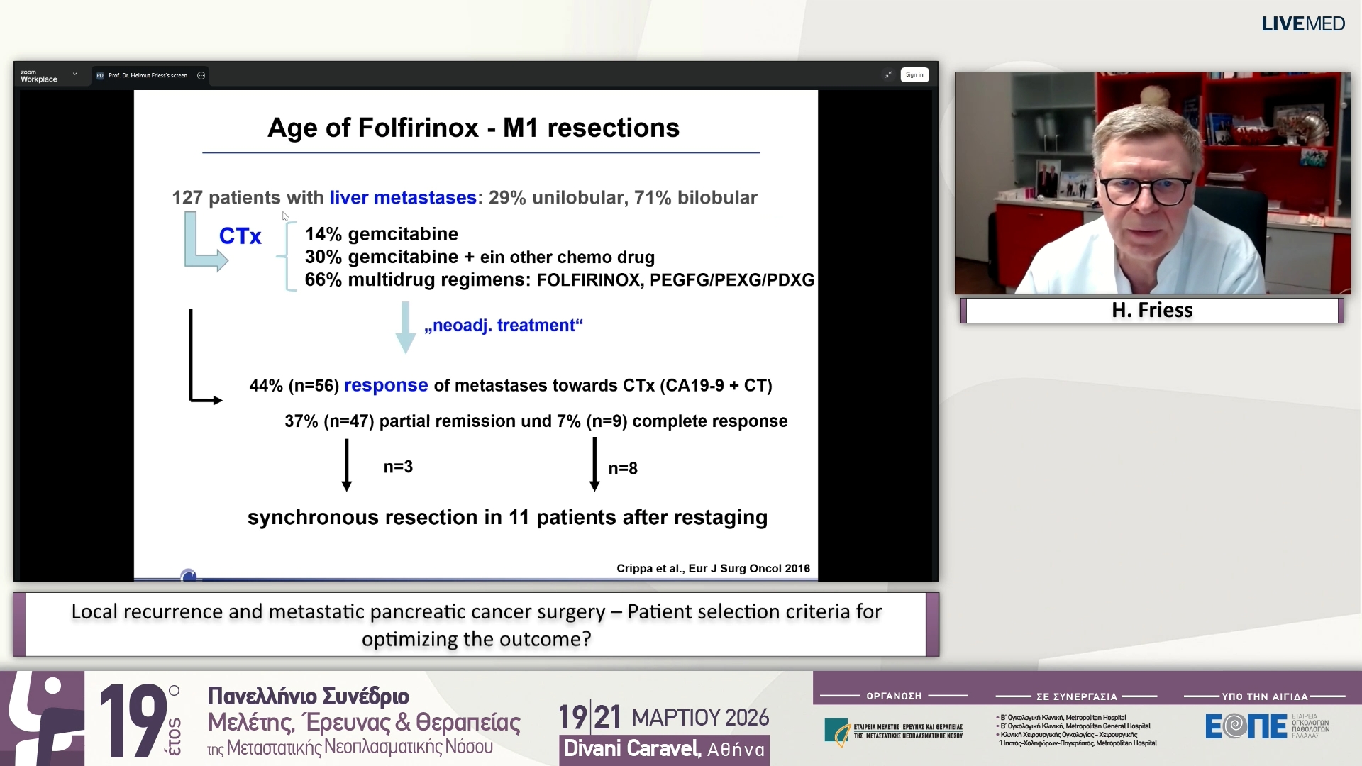 19 H. Friess - Local recurrence and metastatic pancreatic cancer surgery – Patient selection criteria for optimizing the outcome?