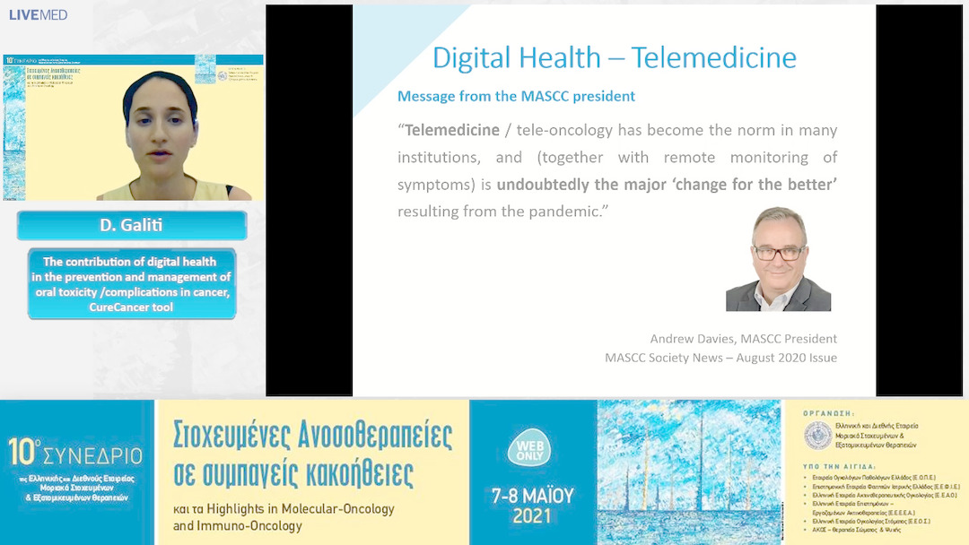 11 D. Galiti - The contribution of digital health in the prevention and management of oral toxicity /complications in cancer, CureCancer tool 