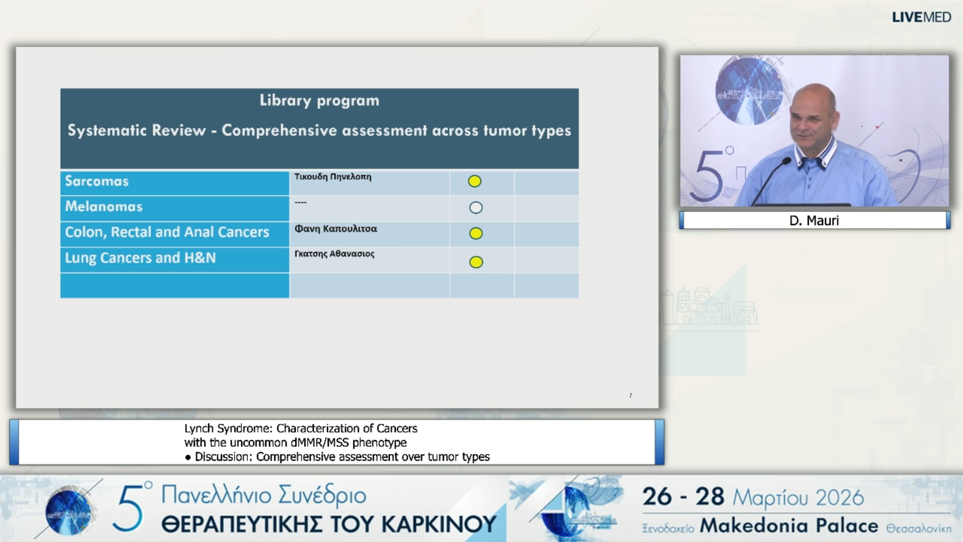 06 D. Mauri - ● Discussion: Comprehensive assessment over tumor types 