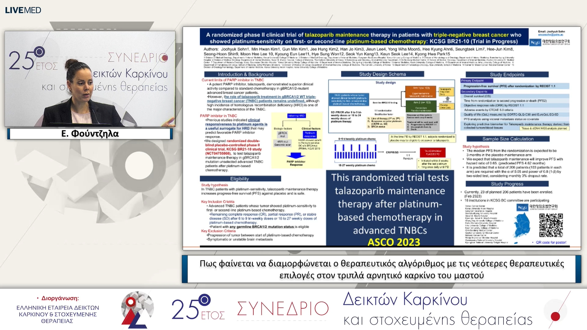 14 Ε. Φούντζηλα - Πως φαίνεται να διαμορφώνεται ο θεραπευτικός αλγόριθμος με τις νεότερες θεραπευτικές επιλογές στον τριπλά αρνητικό καρκίνο του μαστού 