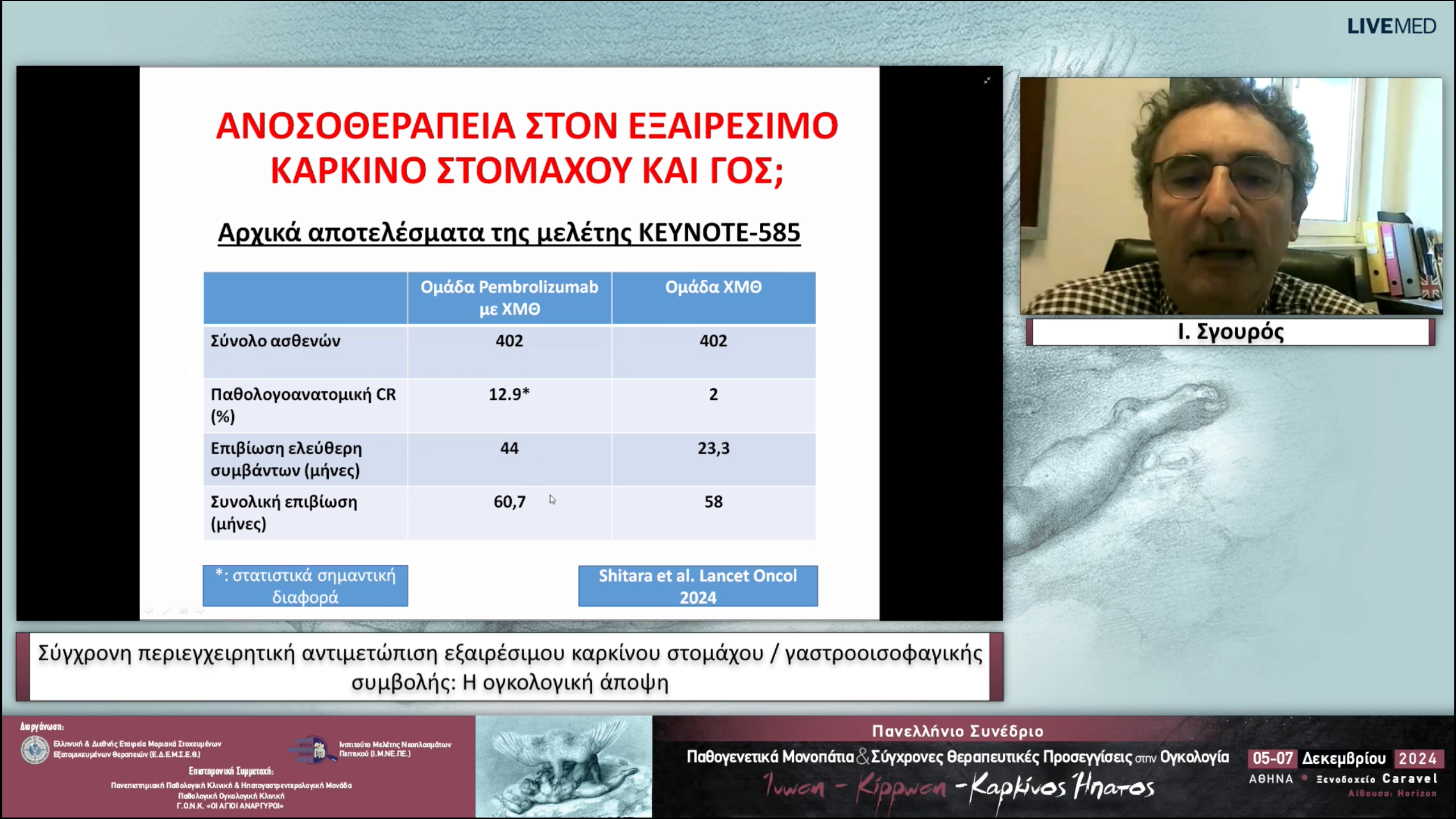 16 Ι. Σγουρός - Σύγχρονη περιεγχειρητική αντιμετώπιση εξαιρέσιμου καρκίνου στομάχου / γαστροοισοφαγικής συμβολής. • Η ογκολογική άποψη