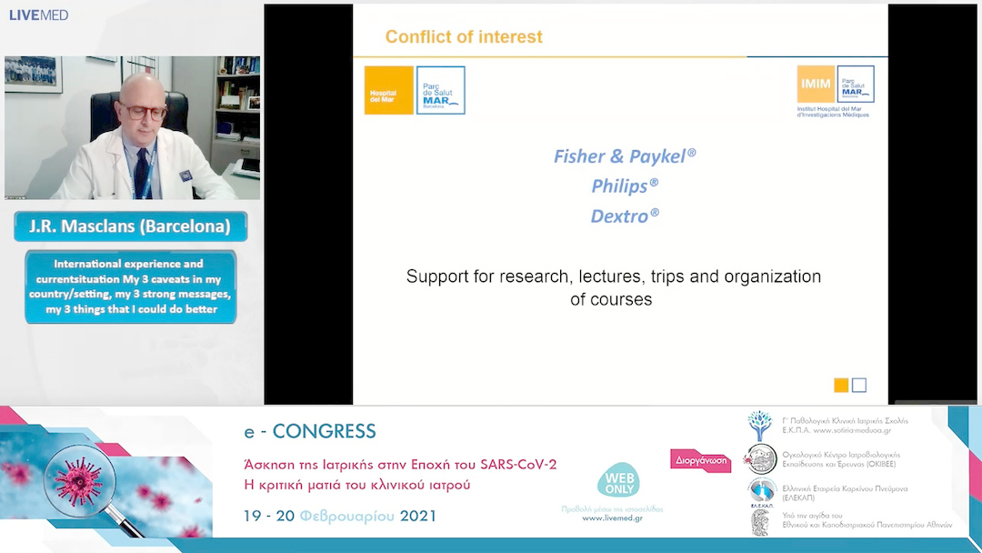 40 J.R. Masclans -Round table: International experience and current situation Three caveats in my country/setting, my 3 strong messages, my 3 things that I could do better