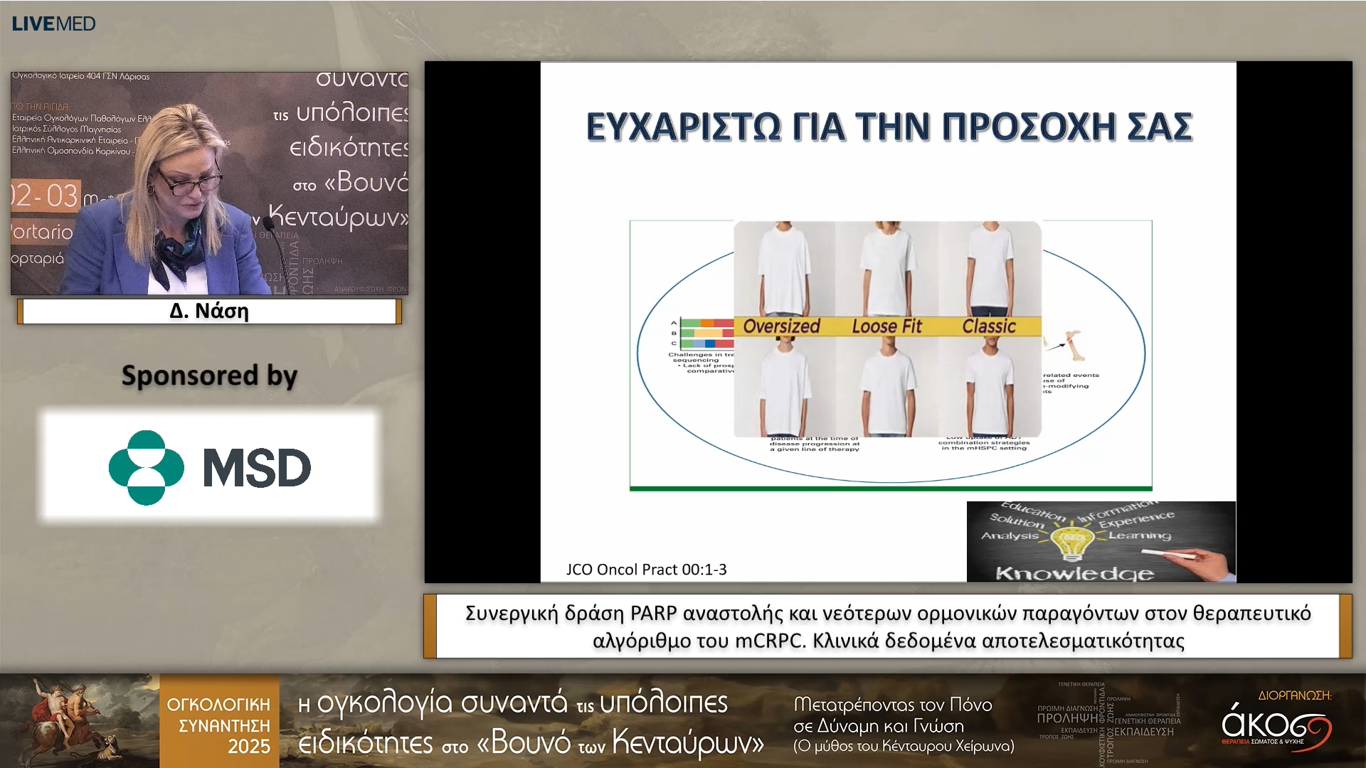 70 Δ. Νάση  - Συνεργική δράση PARP αναστολής και νεότερων ορμονικών παραγόντων στον θεραπευτικό αλγόριθμο του mCRPC. Κλινικά δεδομένα αποτελεσματικότητας
