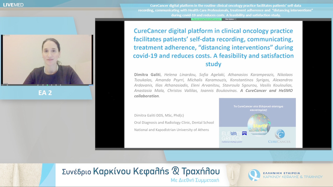 44 D. Galiti - CureCancer digital platform in the routine clinical oncology practice facilitates patients’ self-data recording, communicating with Health Care Professionals, treatment adherence and “distancing interventions” during COVID-19 and reduces co