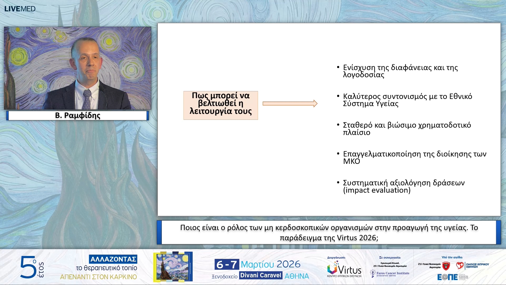 20 Β. Ραμφίδης - Ποιος είναι ο ρόλος των μη κερδοσκοπικών οργανισμών στην προαγωγή της υγείας. Το παράδειγμα της Virtus 2026?