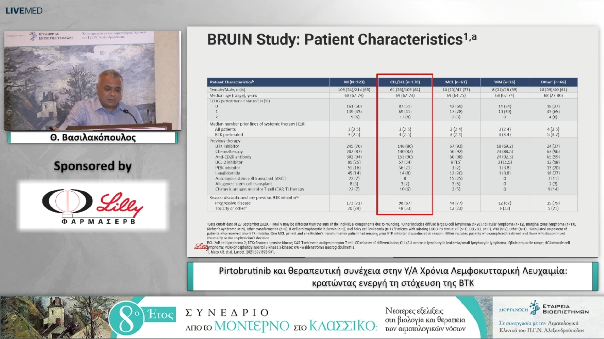 19  Θ. Βασιλακόπουλος - Pirtobrutinib και θεραπευτική συνέχεια στην Υ/Α Χρόνια Λεμφοκυτταρική Λευχαιμία: κρατώντας ενεργή τη στόχευση της ΒΤΚ