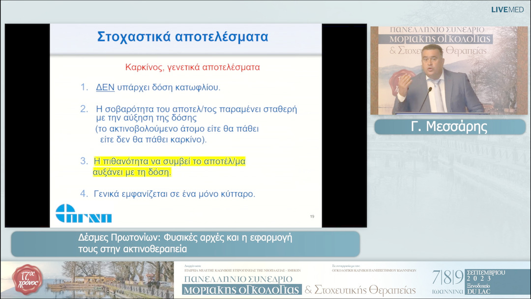 44  Γ. Μεσσάρης - Δέσμες Πρωτονίων: Φυσικές αρχές και η εφαρμογή τους στην ακτινοθεραπεία 