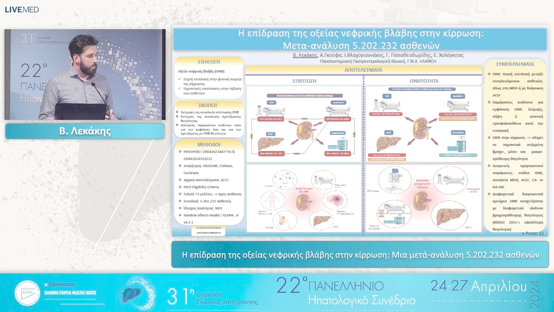 29 Β. Λεκάκης - Η επίδραση της οξείας νεφρικής βλάβης στην κίρρωση: Μια μετά-ανάλυση 5.202.232 ασθενών