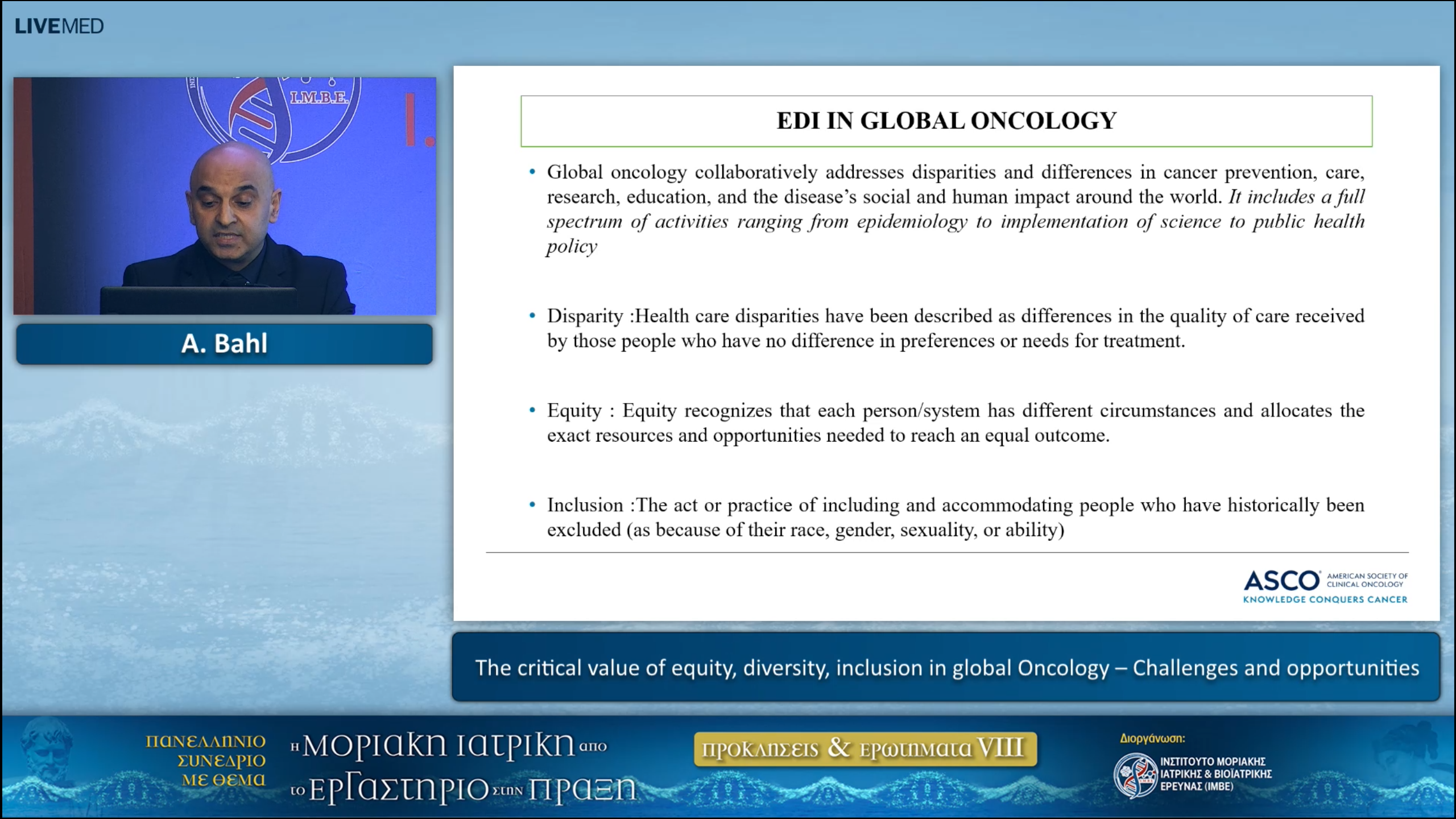 83 A. Bahl - The critical value of equity, diversity, inclusion in global Oncology – Challenges and opportunities 