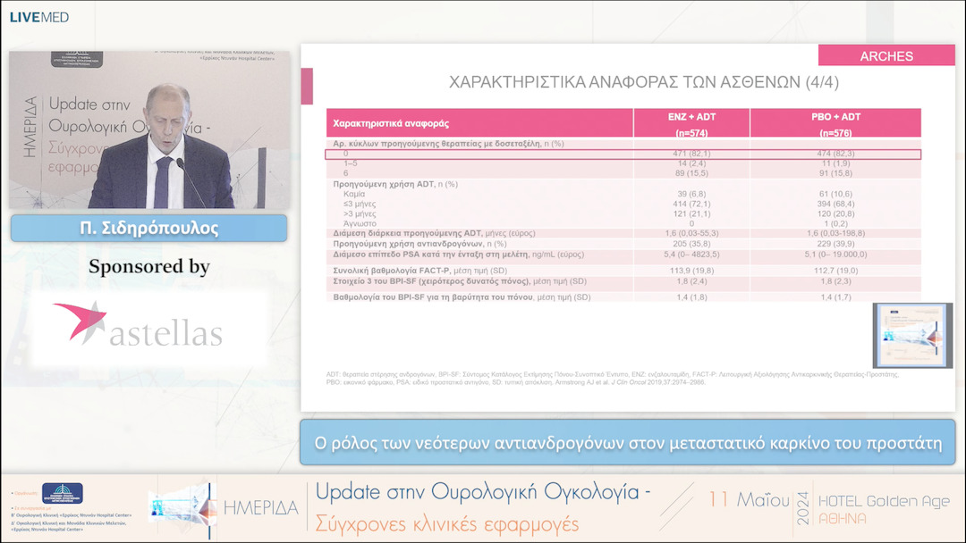 13 Π. Σιδηρόπουλος - Ο ρόλος των νεότερων αντιανδρογόνων στον μεταστατικό καρκίνο του προστάτη 