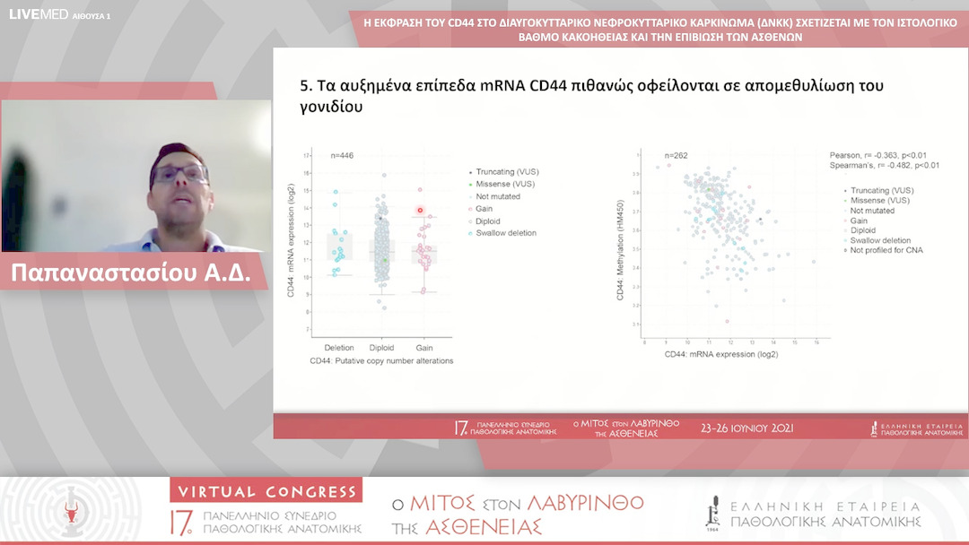 20 Παπαναστασίου Α.Δ. - Η ΕΚΦΡΑΣΗ ΤΟΥ CD44 ΣΤΟ ΔΙΑΥΓΟΚΥΤΤΑΡΙΚΟ ΝΕΦΡΟΚΥΤΤΑΡΙΚΟ ΚΑΡΚΙΝΩΜΑ (ΔΝΚΚ) ΣΧΕΤΙΖΕΤΑΙ ΜΕ ΤΟΝ ΙΣΤΟΛΟΓΙΚΟ ΒΑΘΜΟ ΚΑΚΟΗΘΕΙΑΣ ΚΑΙ ΤΗΝ ΕΠΙΒΙΩΣΗ ΤΩΝ ΑΣΘΕΝΩΝ