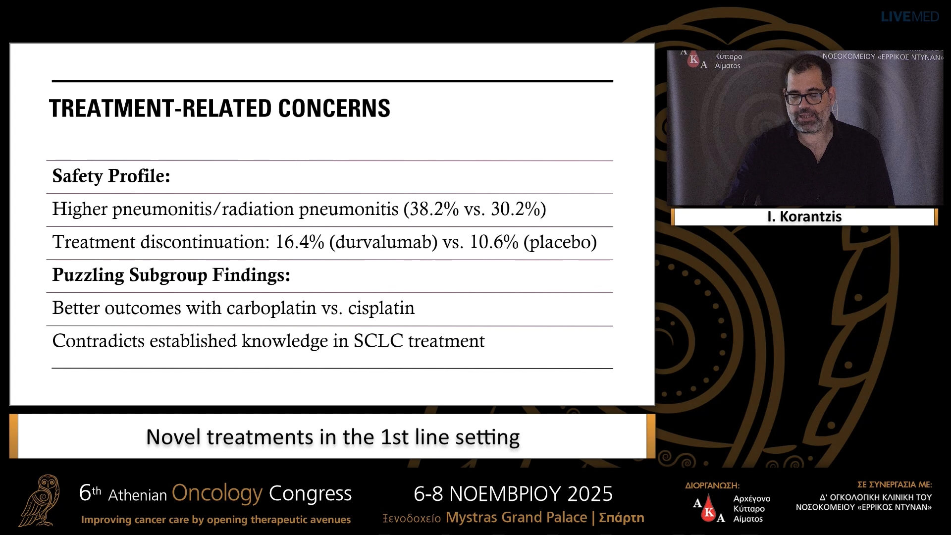 60 I. Korantzis - Novel treatments in the 1st line setting.