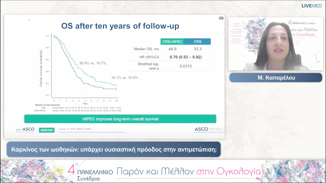 17 Μ. Καπαρέλου - Καρκίνος των ωοθηκών: υπάρχει ουσιαστική πρόοδος στην αντιμετώπιση; 
