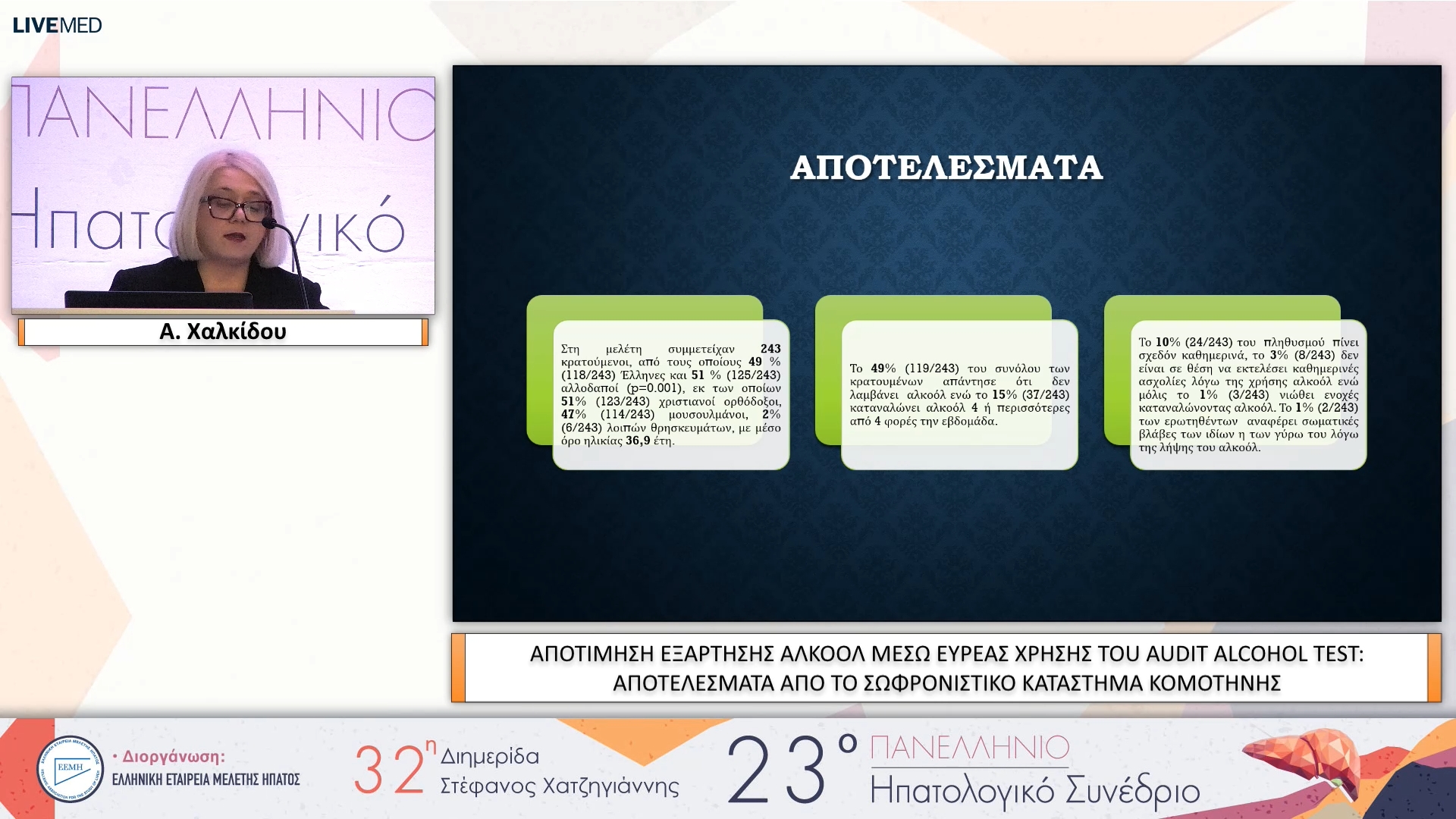 103 Α. Χαλκίδου - eP23 AΠΟΤΙΜΗΣΗ ΕΞΑΡΤΗΣΗΣ ΑΛΚΟΟΛ ΜΕΣΩ ΕΥΡΕΑΣ ΧΡΗΣΗΣ TOU AUDIT ALCOHOL TEST: AΠΟΤΕΛΕΣΜΑΤΑ AΠΟ ΤΟ ΣΩΦΡΟΝΙΣΤΙΚΟ ΚΑΤΑΣΤΗΜΑ ΚΟΜΟΤΗΝΗΣ