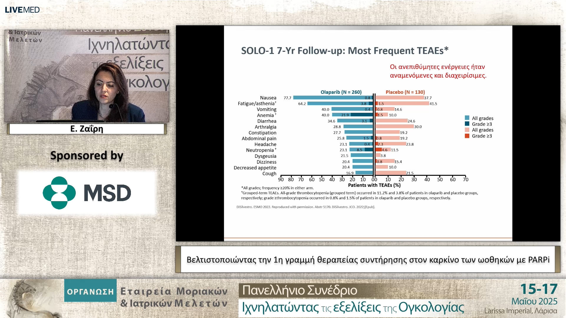 41 Ε. Ζαΐρη  - Βελτιστοποιώντας την 1η γραμμή θεραπείας συντήρησης στον καρκίνο των ωοθηκών με PARPi