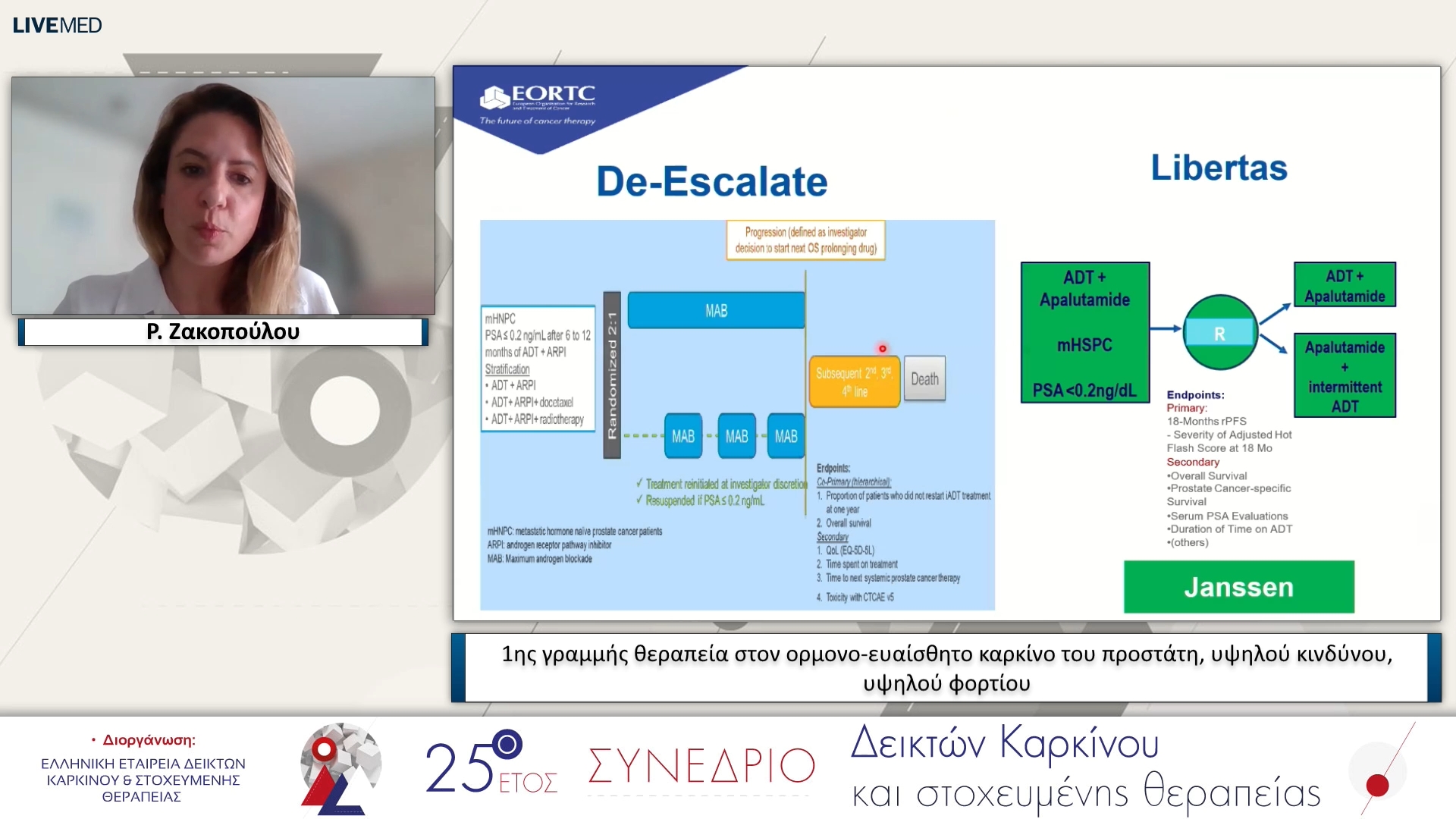 17 Ρ. Ζακοπούλου - 1ης γραμμής θεραπεία στον ορμονο-ευαίσθητο καρκίνο του προστάτη, υψηλού κινδύνου, υψηλού φορτίου