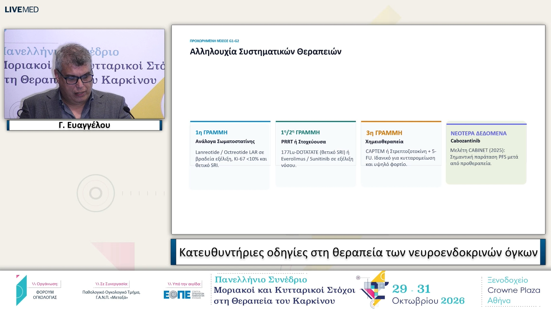 07 Γ. Ευαγγέλου -  Κατευθυντήριες οδηγίες στη θεραπεία των νευροενδοκρινών όγκων. 