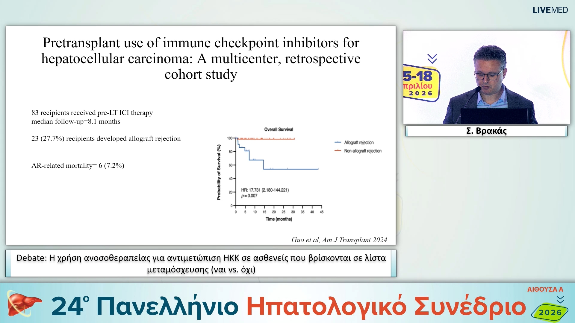 093 Σ. Βρακάς - Debate: Η χρήση ανοσοθεραπείας για αντιμετώπιση ΗΚΚ σε ασθενείς που βρίσκονται σε λίστα μεταμόσχευσης (ναι vs. όχι) 