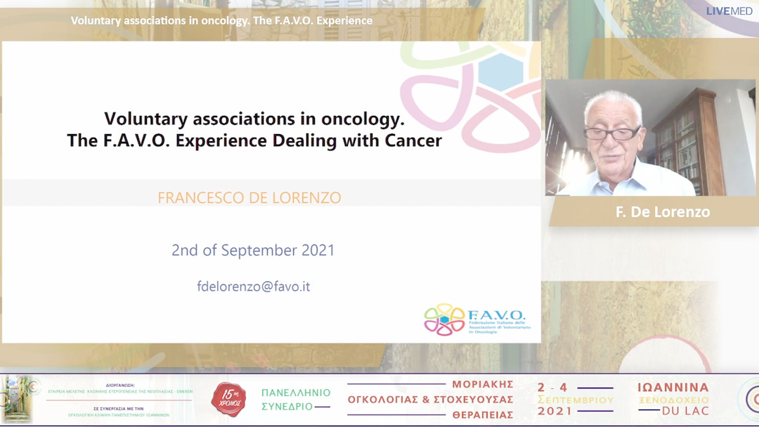 17 F. De Lorenzo - Voluntary associations in oncology. The F.A.V.O. Experience 