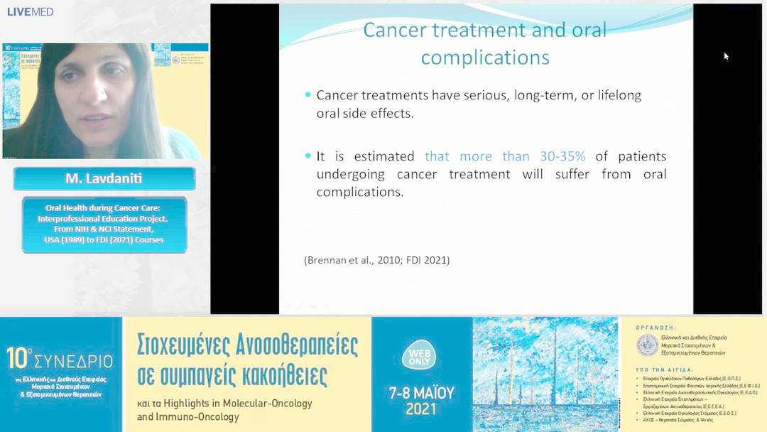 12 M. Lavdaniti - Oral Health during Cancer Care: Interprofessional Education Project. From NIH & NCI Statement, USA (1989) to FDI (2021) Courses 