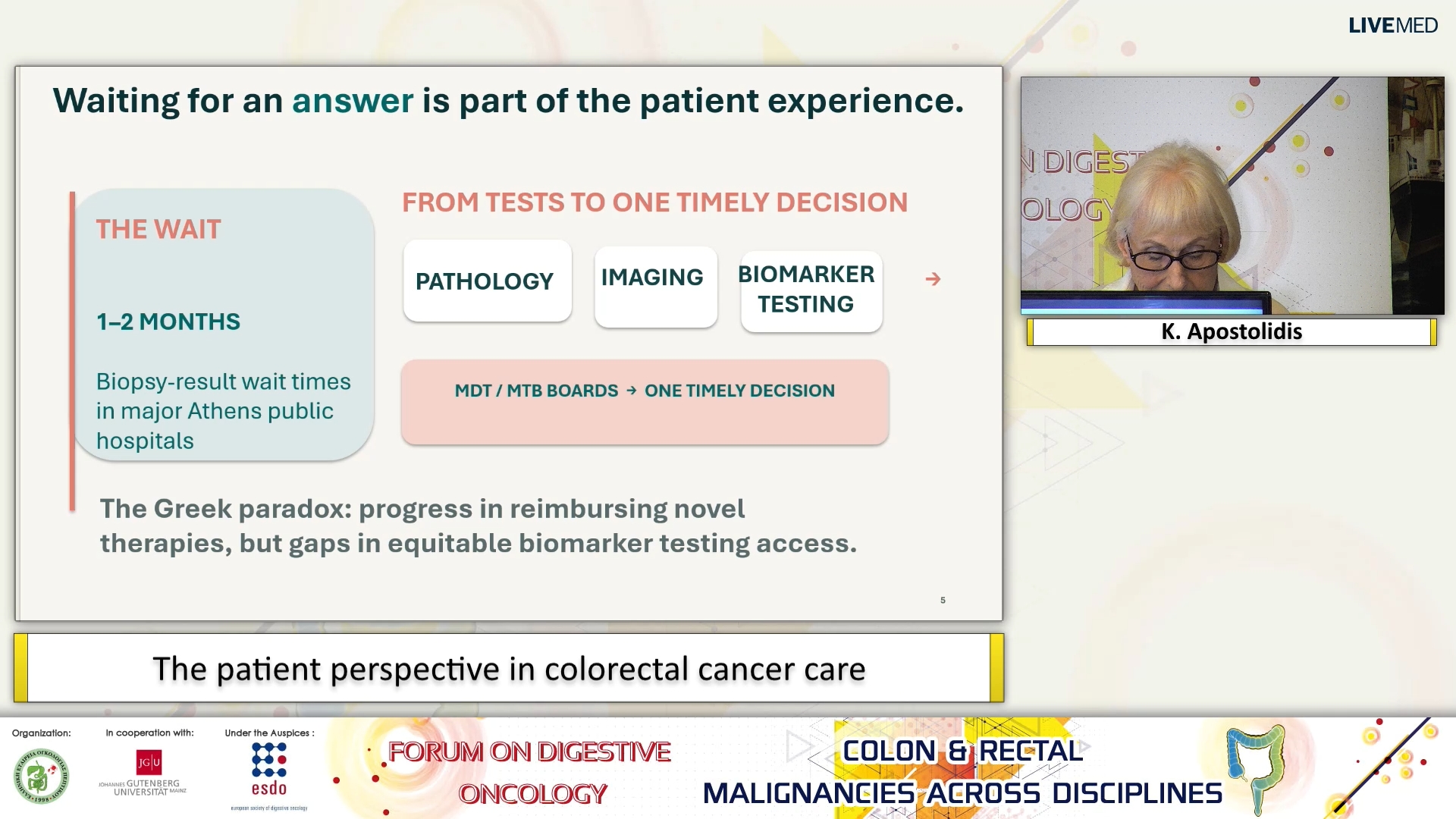 31 K. Apostolidis - The patient perspective in colorectal cancer care. 