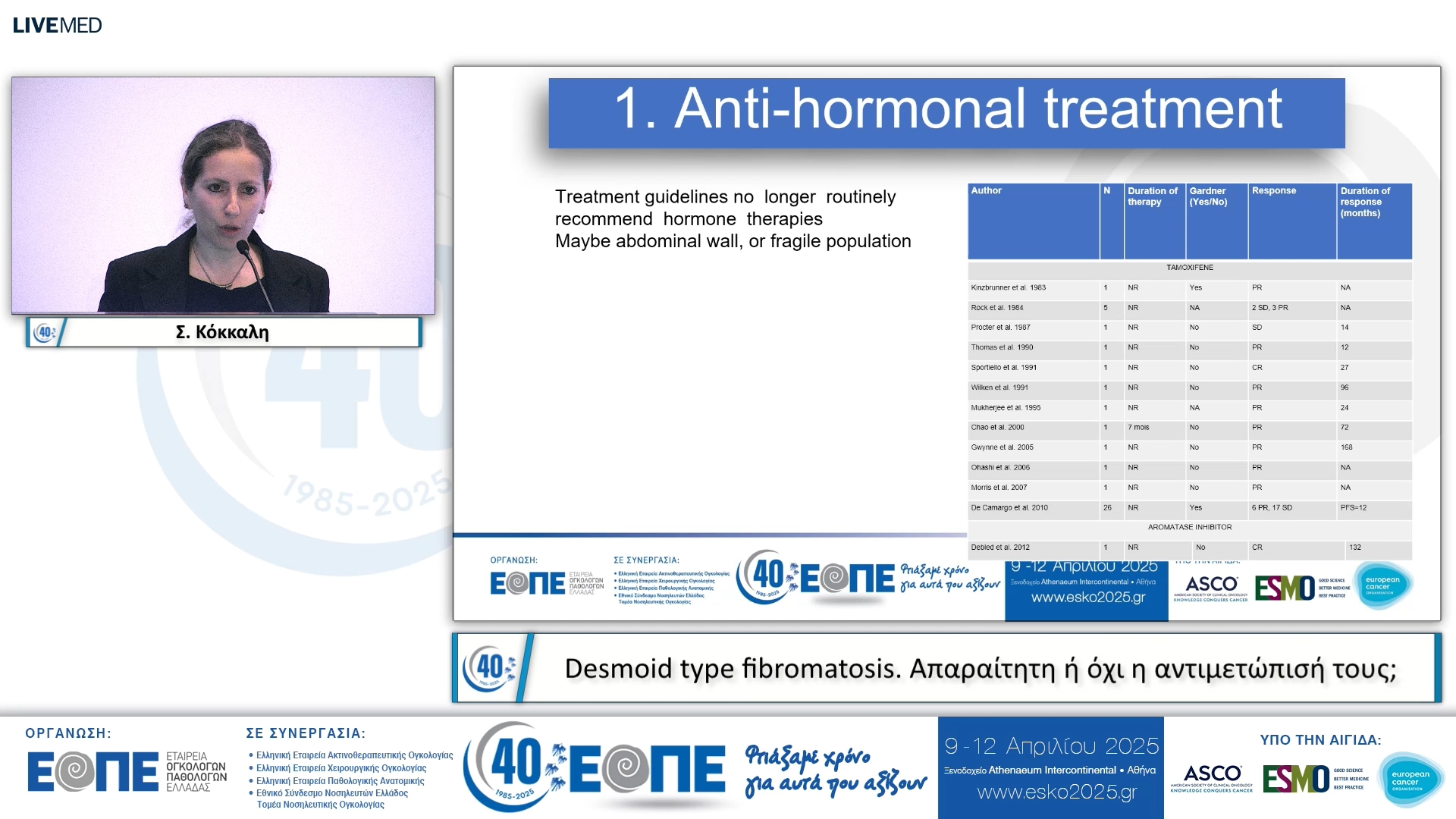 007 Σ. Κόκκαλη - Desmoid type fibromatosis. Απαραίτητη ή όχι η αντιμετώπισή τους;