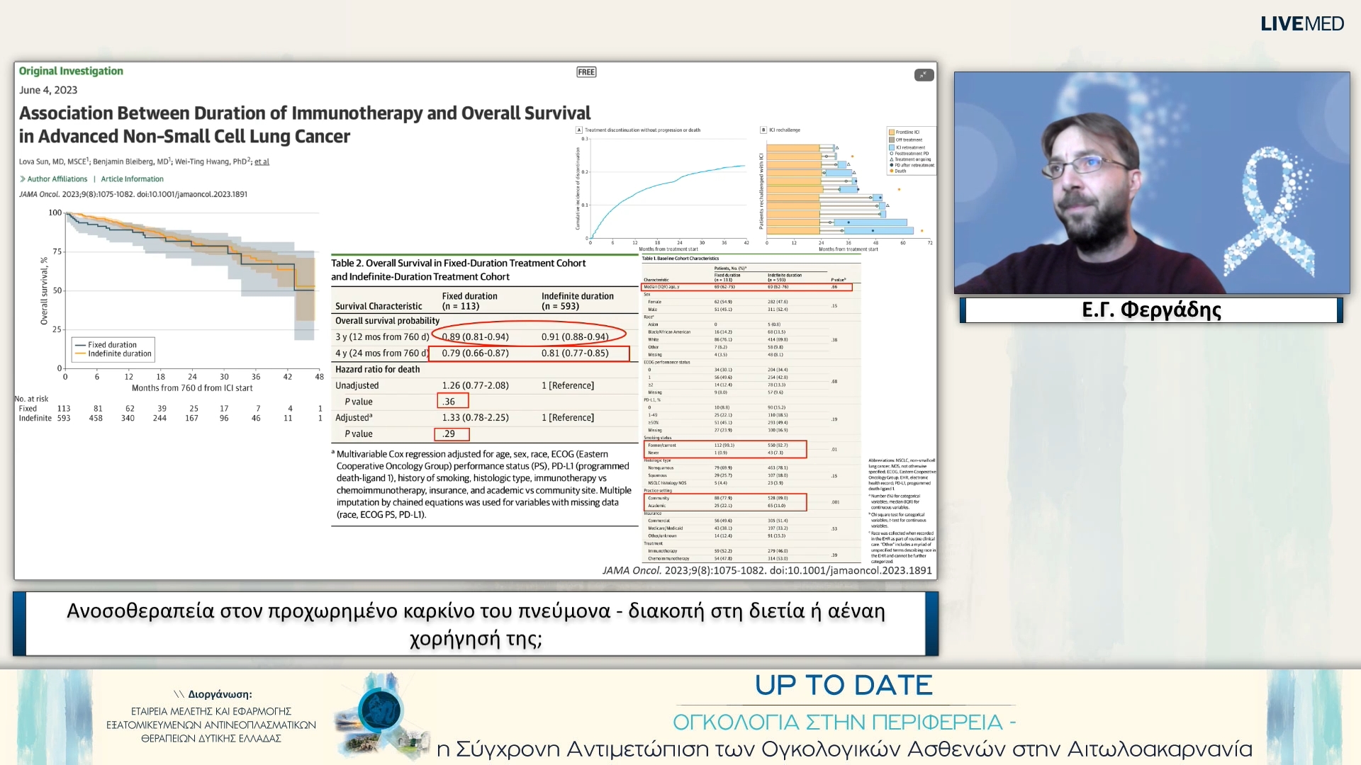 17 Ε.Γ. Φεργάδης - Ανοσοθεραπεία στον προχωρημένο καρκίνο του πνεύμονα - διακοπή στη διετία ή αέναη χορήγησή της;