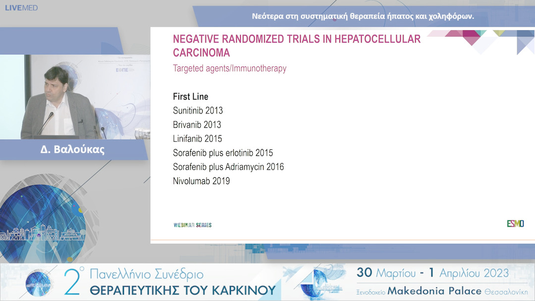 22  Δ. Βαλούκας - Νεότερα στη συστηματική θεραπεία ήπατος και χοληφόρων. 