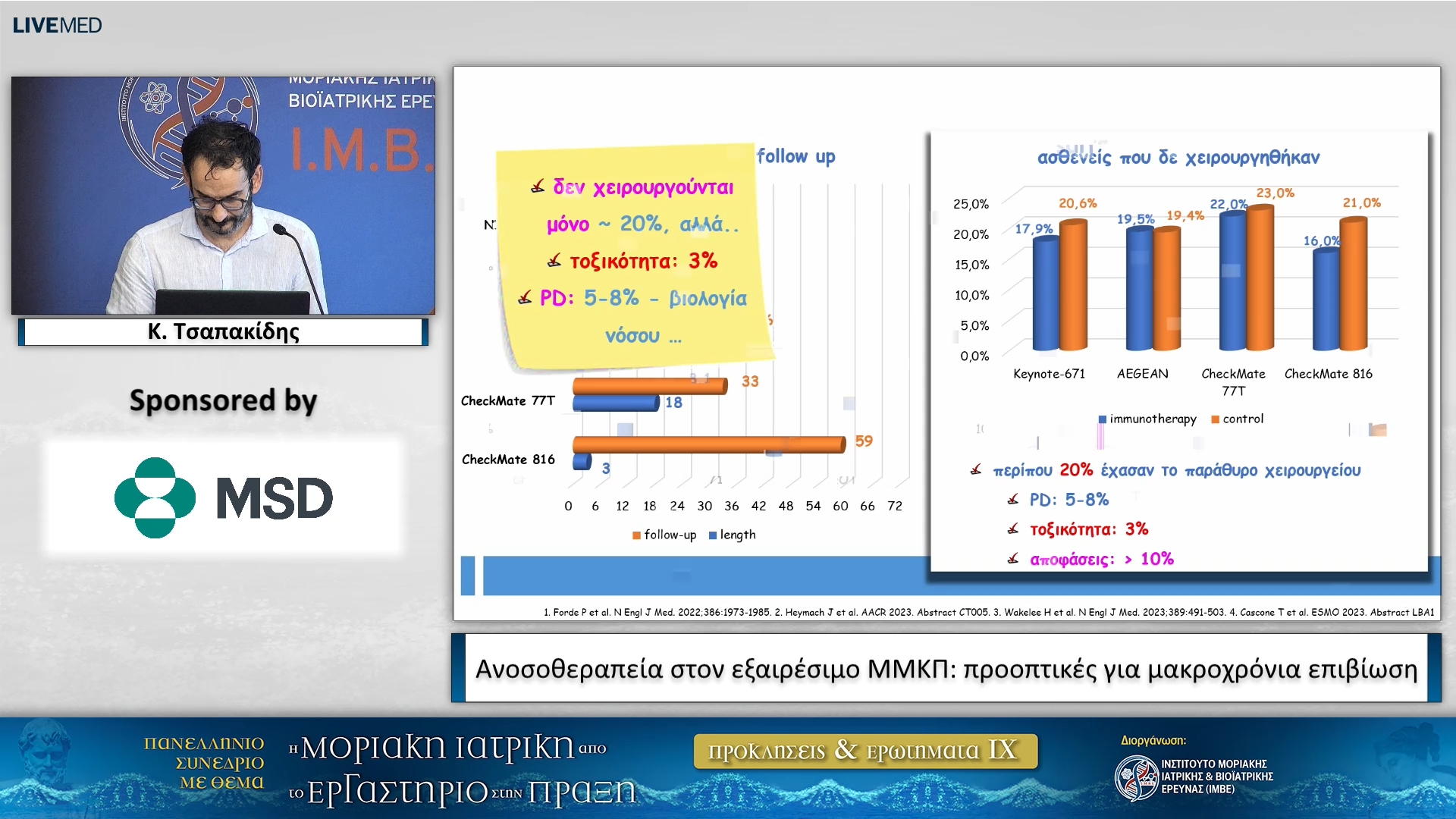 62 K. Τσαπακίδης - Ανοσοθεραπεία στον εξαιρέσιμο ΜΜΚΠ: προοπτικές για μακροχρόνια επιβίωση