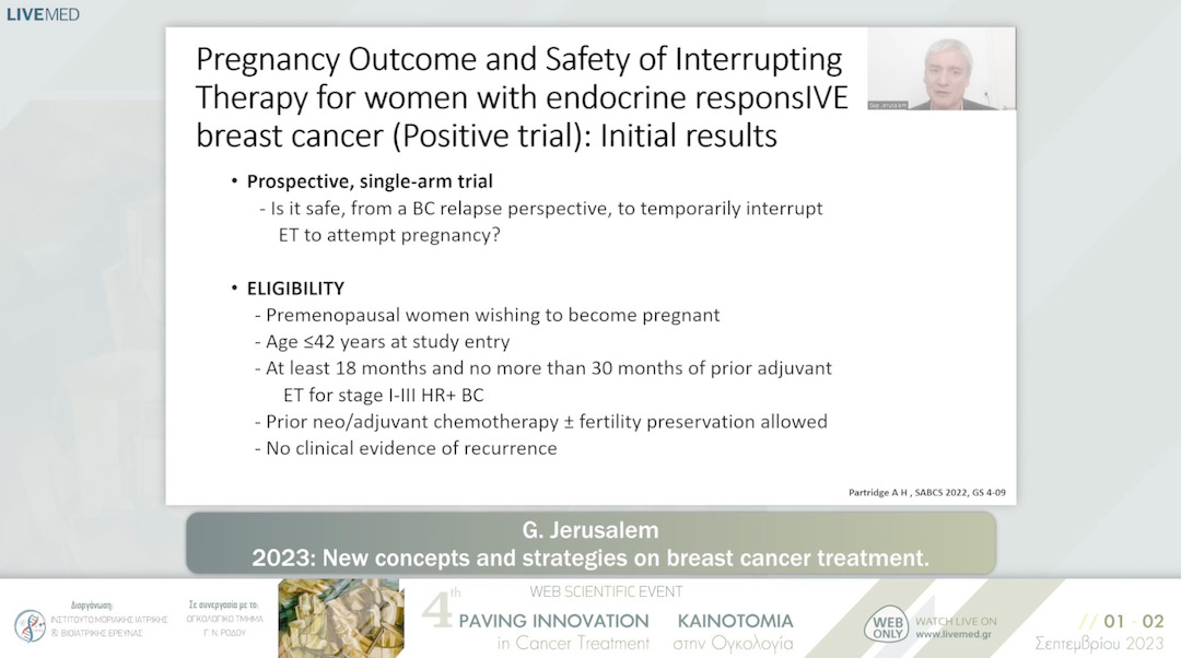 26 G. Jerusalem - 2023: Νew concepts and strategies on breast cancer treatment. 