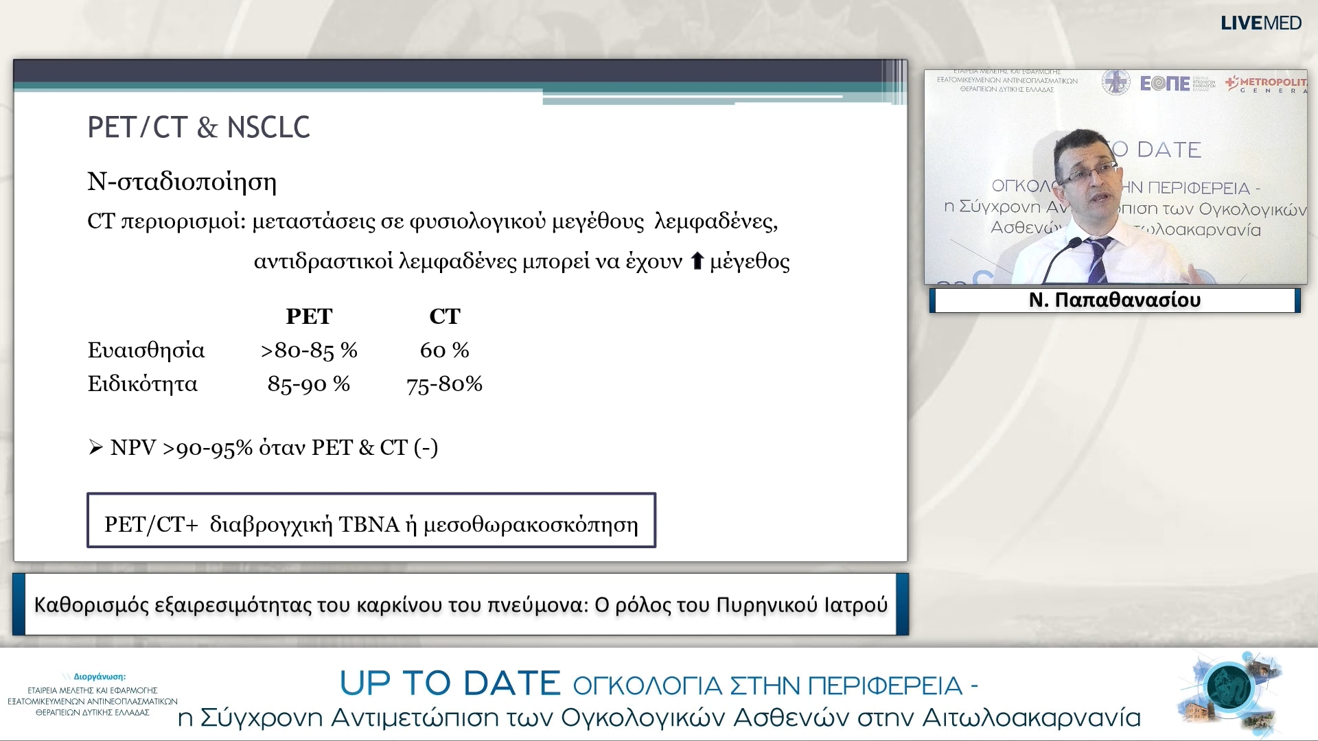 14 Ν. Παπαθανασίου - Καθορισμός εξαιρεσιμότητας του καρκίνου του πνεύμονα: Ο ρόλος του Πυρηνικού Ιατρού