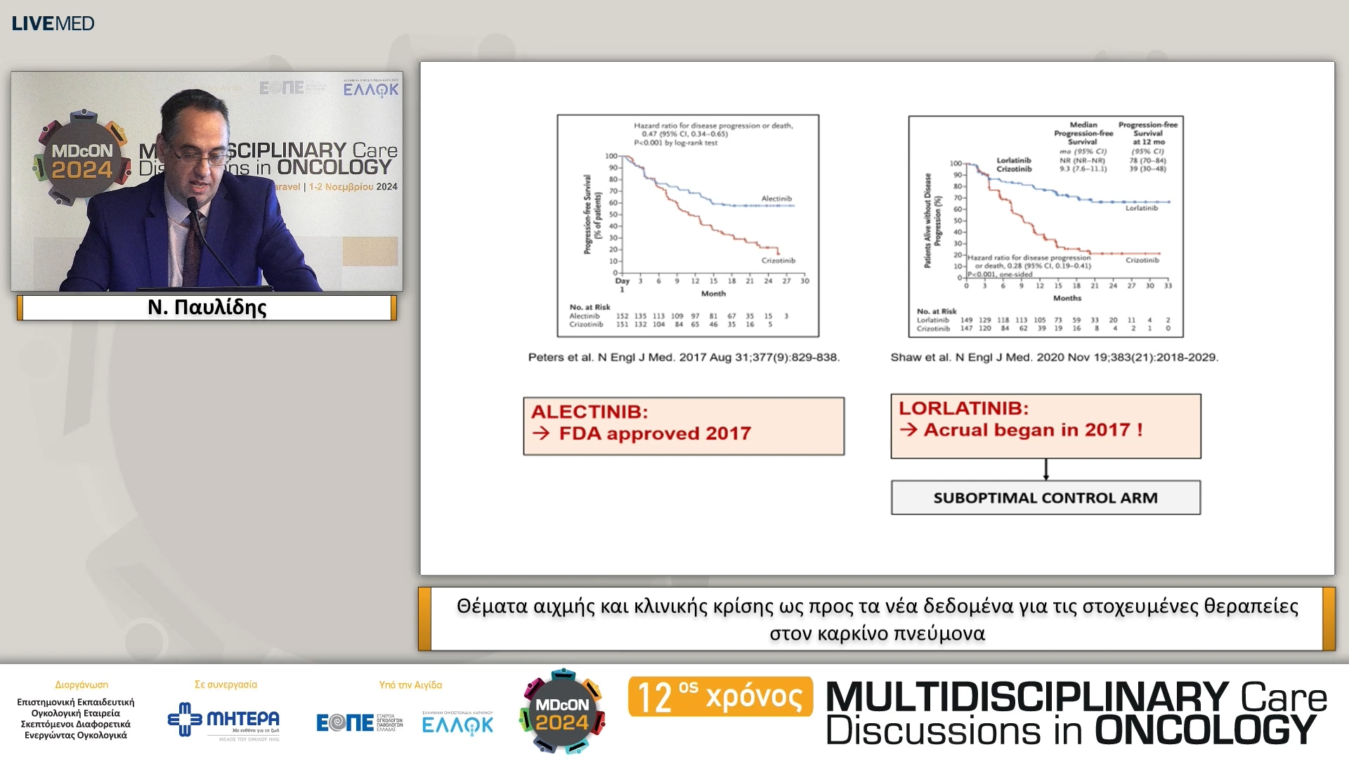 22 Ν. Παυλίδης - Θέματα αιχμής και κλινικής κρίσης ως προς τα νέα δεδομένα για τις στοχευμένες θεραπείες στον καρκίνο πνεύμονα 