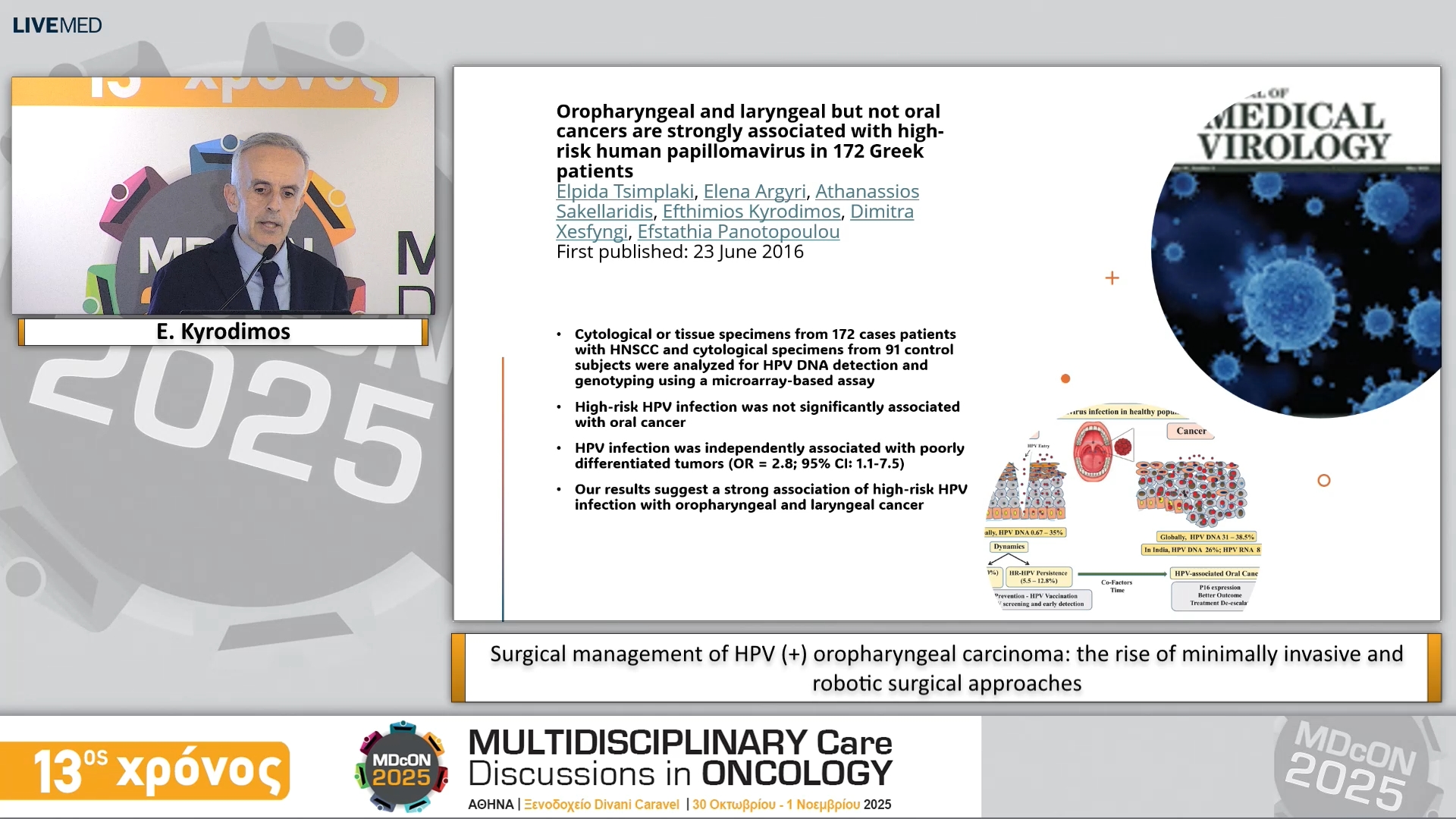 70 E. Kyrodimos - Surgical management of HPV (+) oropharyngeal carcinoma: the rise of minimally invasive and robotic surgical approaches 